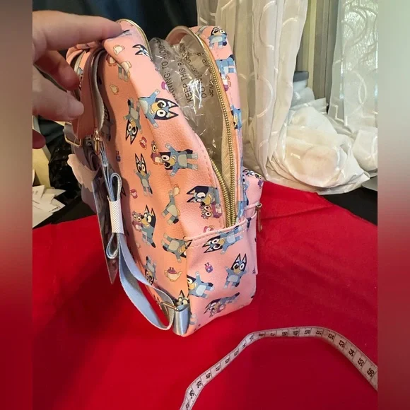 Pink Kids Backpack with Cartoon Character Print - Picture 4 of 6